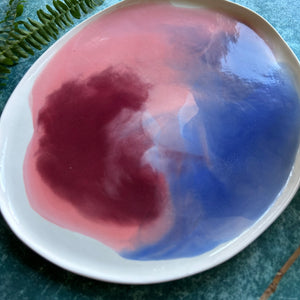 Watercolor porcelain platter