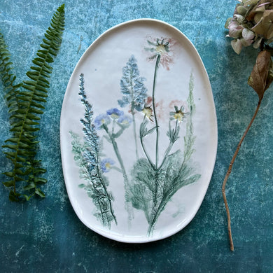 Botanical porcelain platter