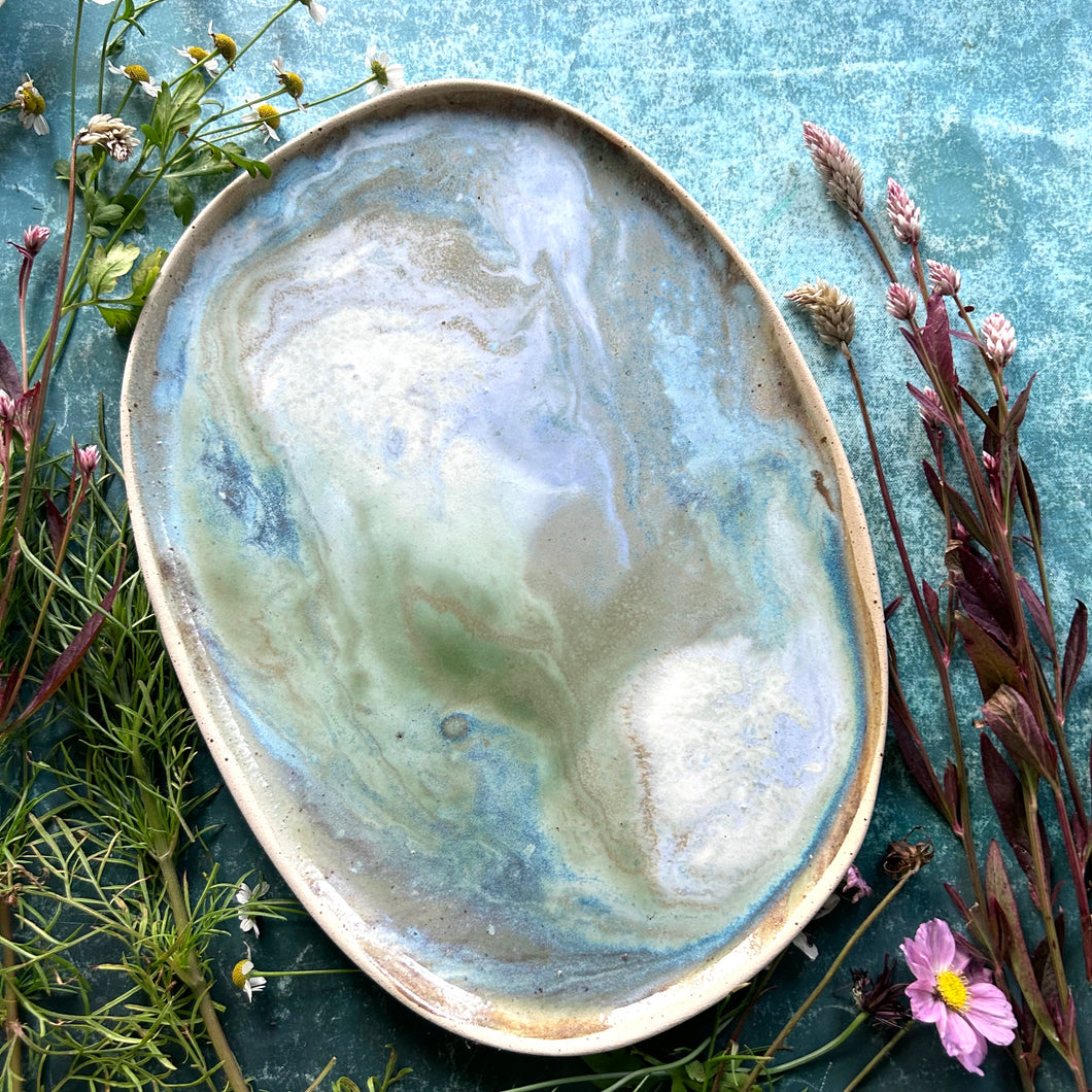 XL Abalone stoneware platter