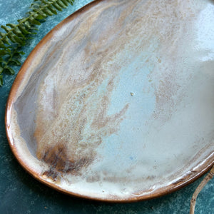 Abalone stoneware platter