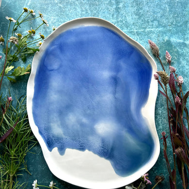 Watercolor porcelain platter