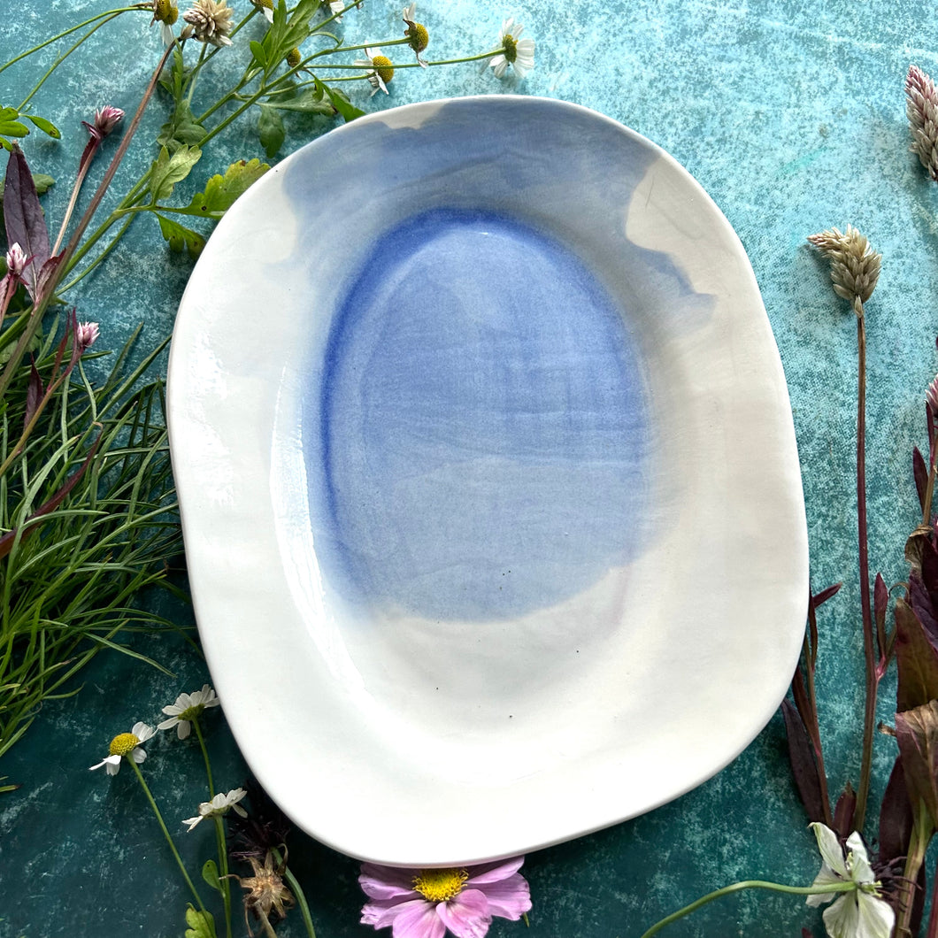 Watercolor porcelain platter