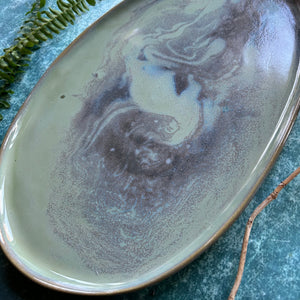 Abalone stoneware platter