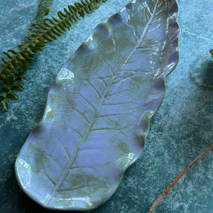 Leaf stoneware platter