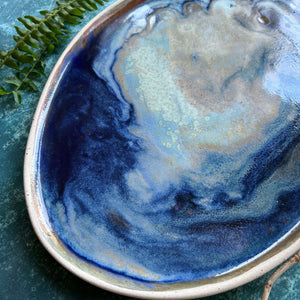 Abalone stoneware platter