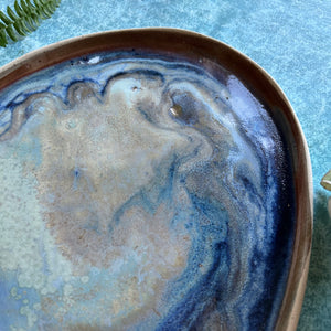 Abalone stoneware platter