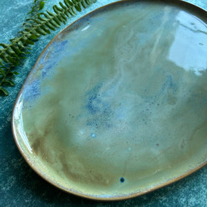 Abalone stoneware platter