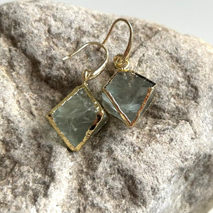 Flourite gold plated earrings