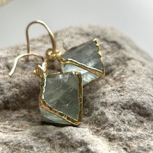 Load image into Gallery viewer, Flourite gold plated earrings