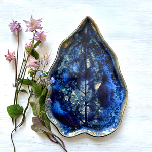 Galaxy stoneware platter